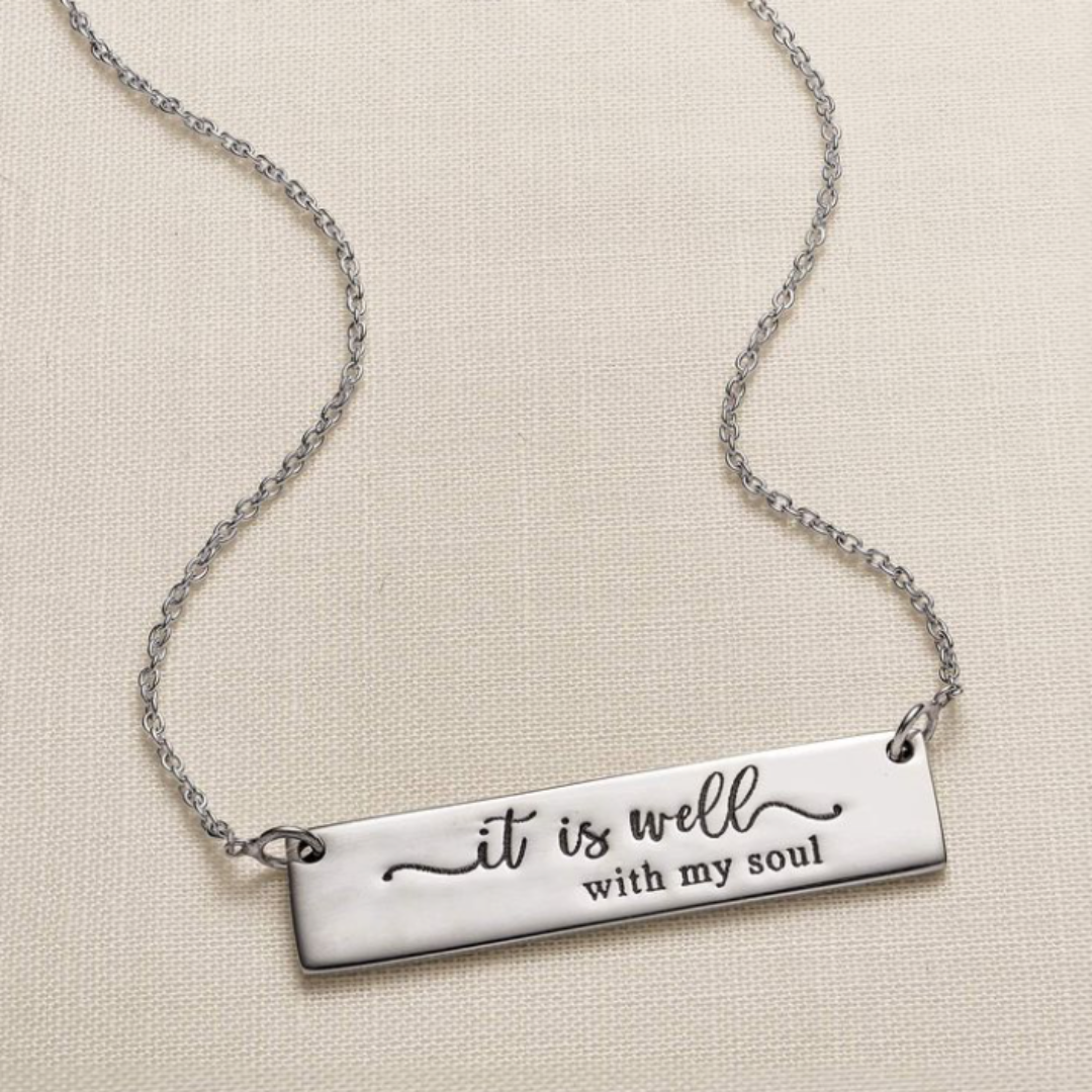 It Is Well Bar Necklace – Soulful Calm